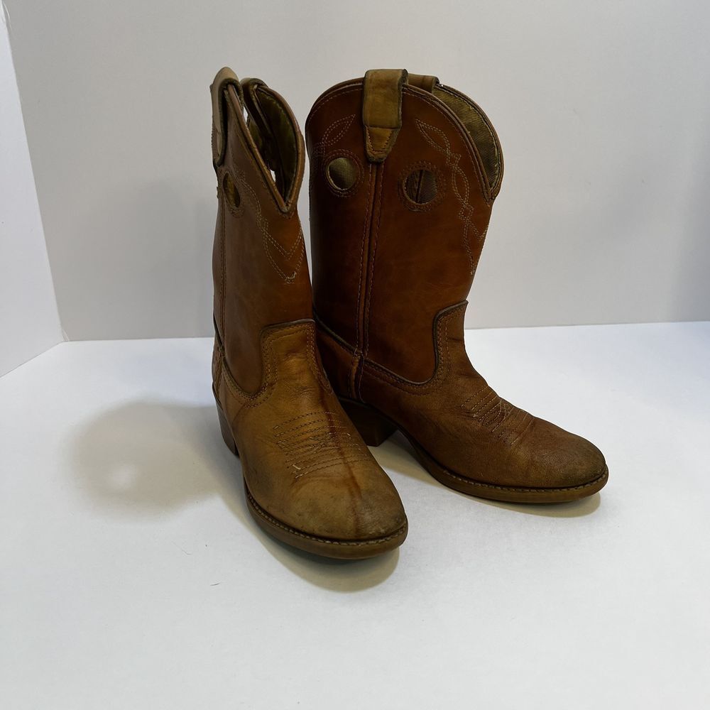 Vintage Dingo uni-sex tan w/ detail stitching‎ 11.5 D kids cowboy boots